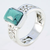Victoria Art Deco Turquoise Solitaire Band